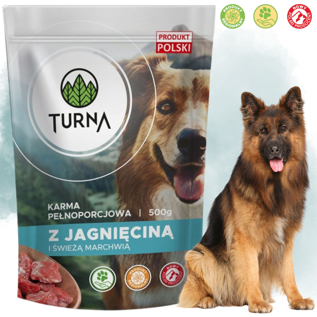 Turna Bárányos nedves kutyaeledel 500 g 🐶 Turna – Prémium nedves kutyaeledel Báránnyal 500 g