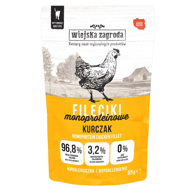 Wiejska Zagroda Monoproteines Csirkefilé Macska Nedves Eledel 85 g