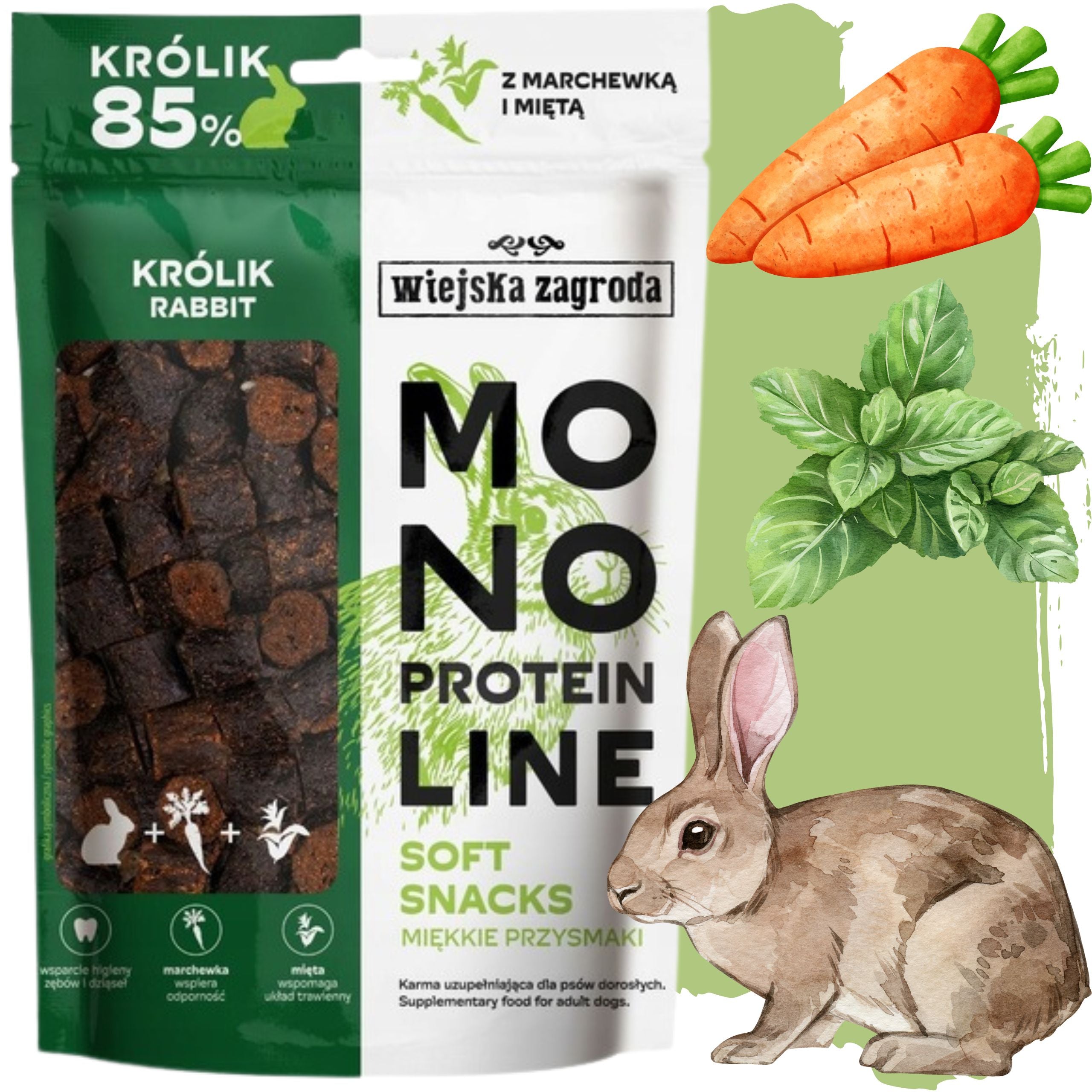 Wiejska Zagroda Monoprotein Soft Snacks Nyúl 115 g