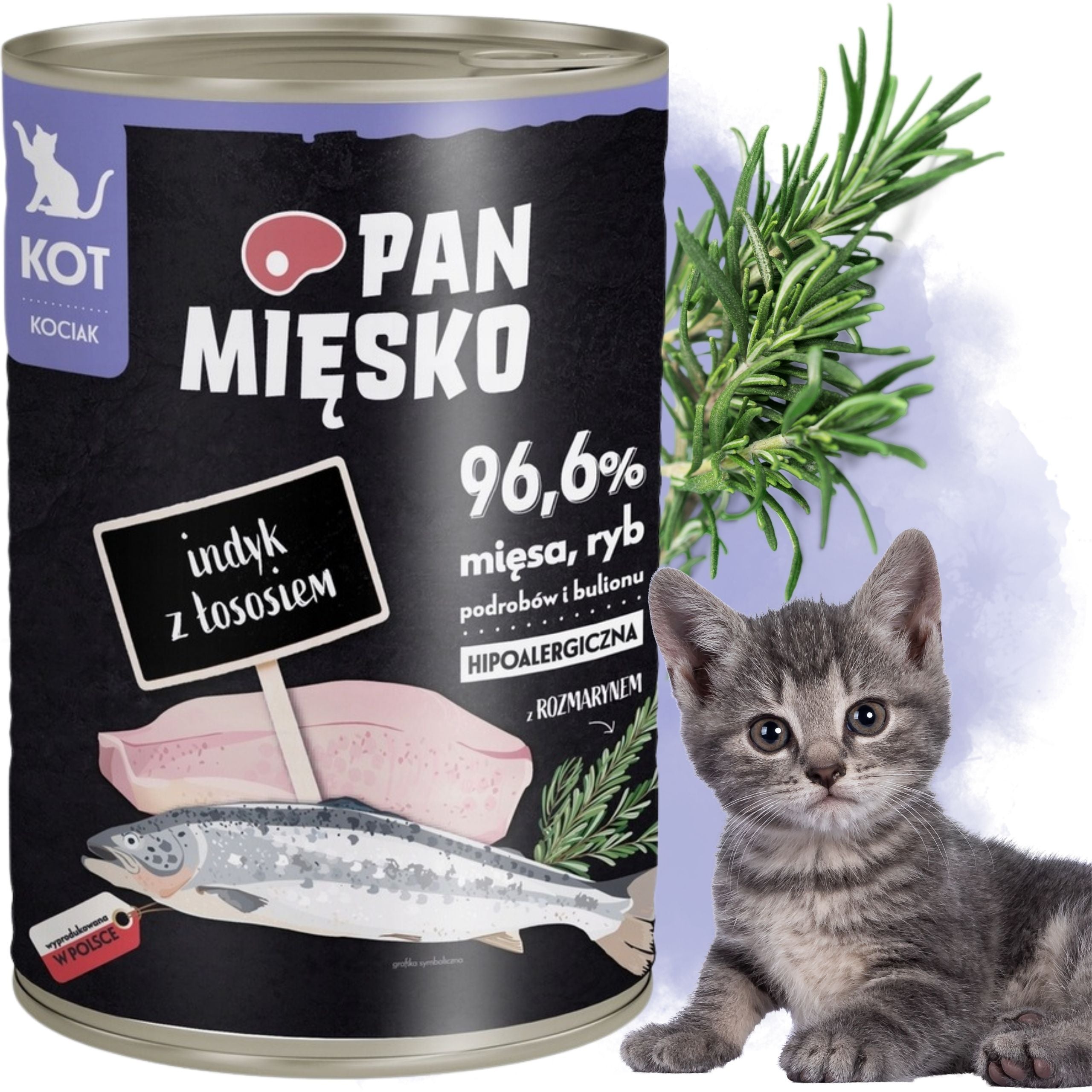 Pan Mięsko Pulyka + Lazac nedves macskaeledel kölyökmacskáknak 400g