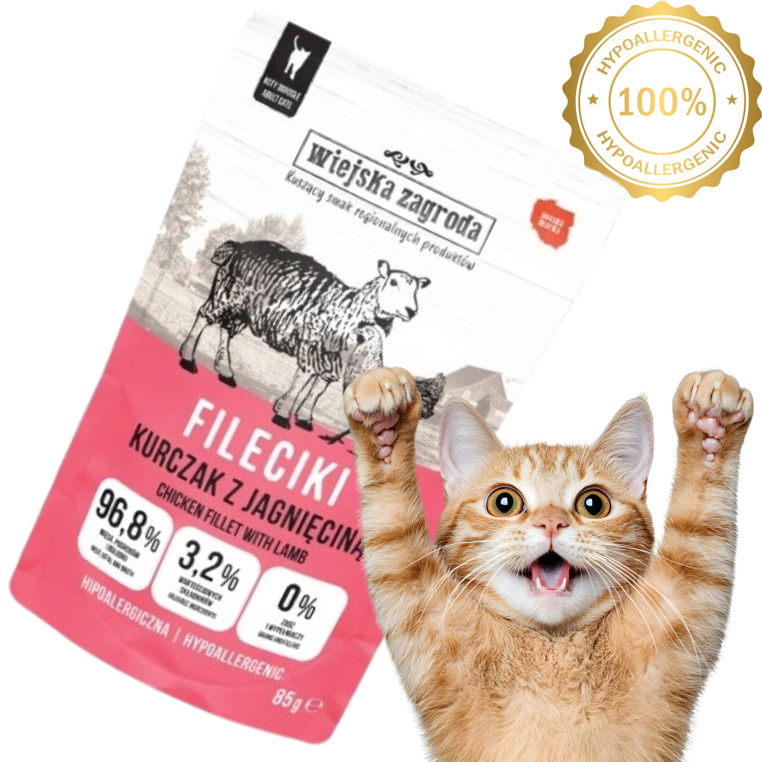 Wiejska Zagroda Csirkefilé Báránnyal Nedves Macskaeledel 85 g