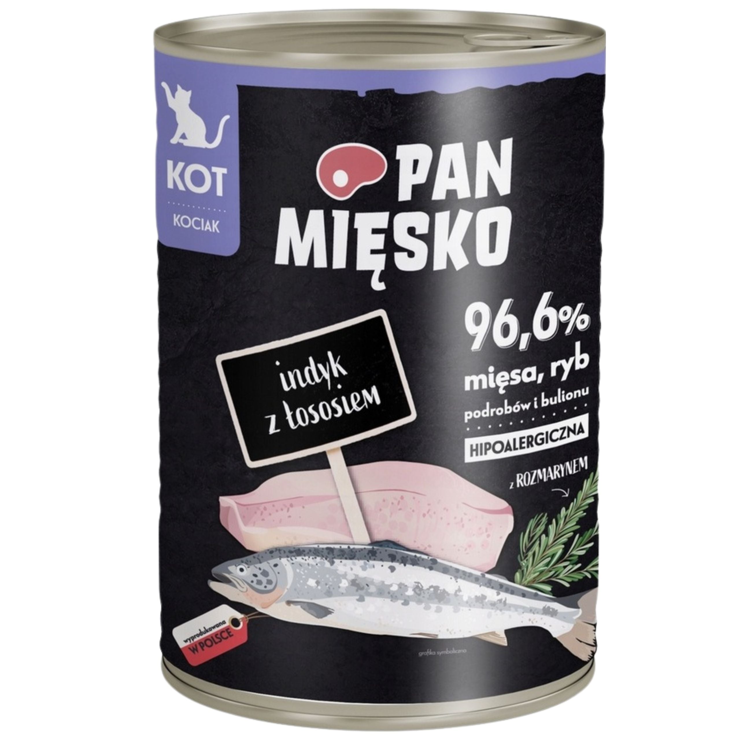 Pan Mięsko Pulyka + Lazac nedves macskaeledel kölyökmacskáknak 400g