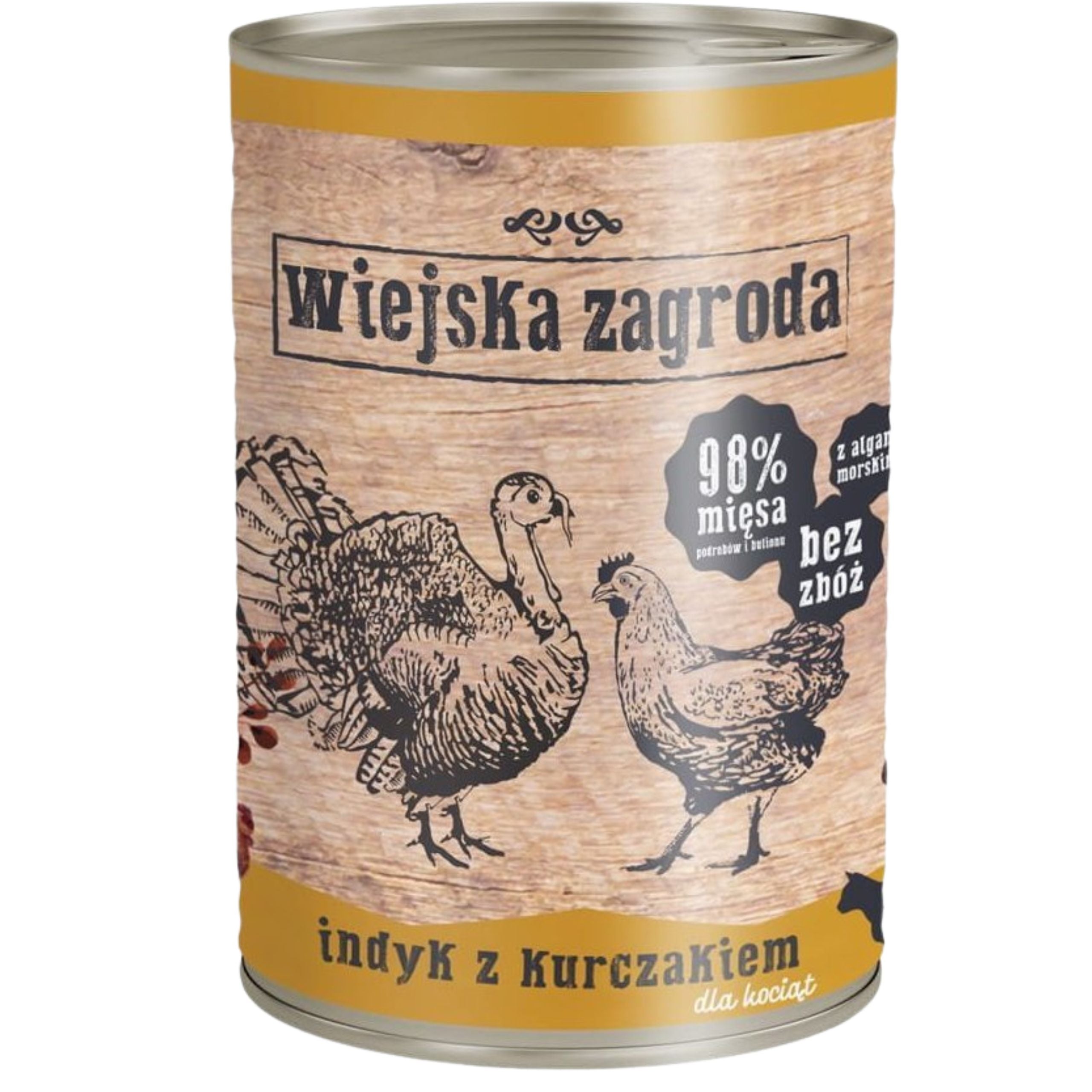 Wiejska Zagroda Kölyökmacska – Pulyka &amp; Csirke nedves macskaeledel 400 g